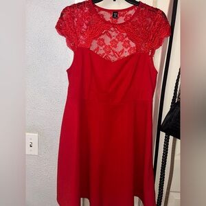Elegant Red Lace Dress